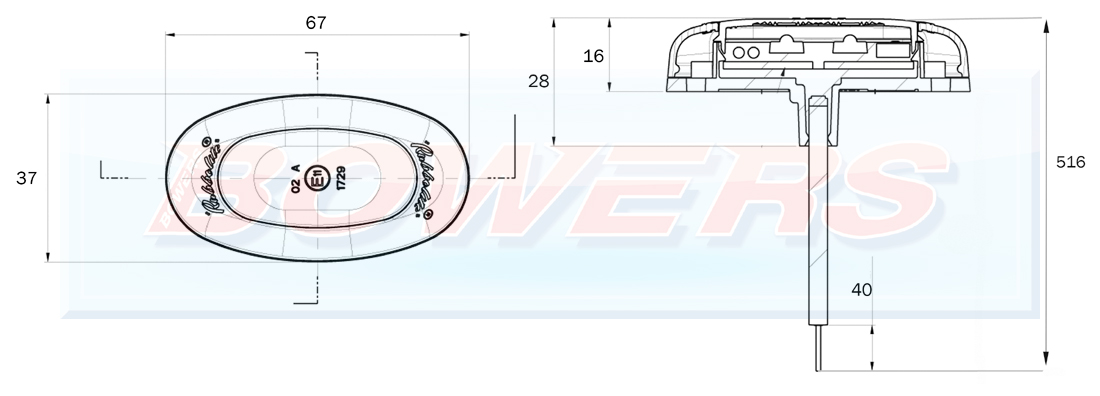 Tralert - Luce Targa A LED Cavo 12/24V 0.2m - Foto 12